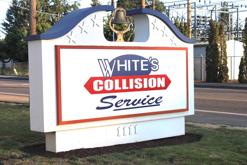 White's Collision Service auto body shop sign